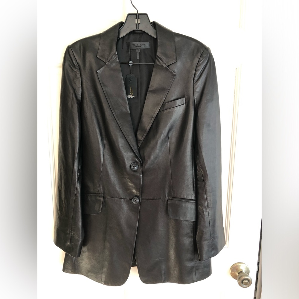 Rag & Bone Charles Lambskin Blazer, size 8 NWT